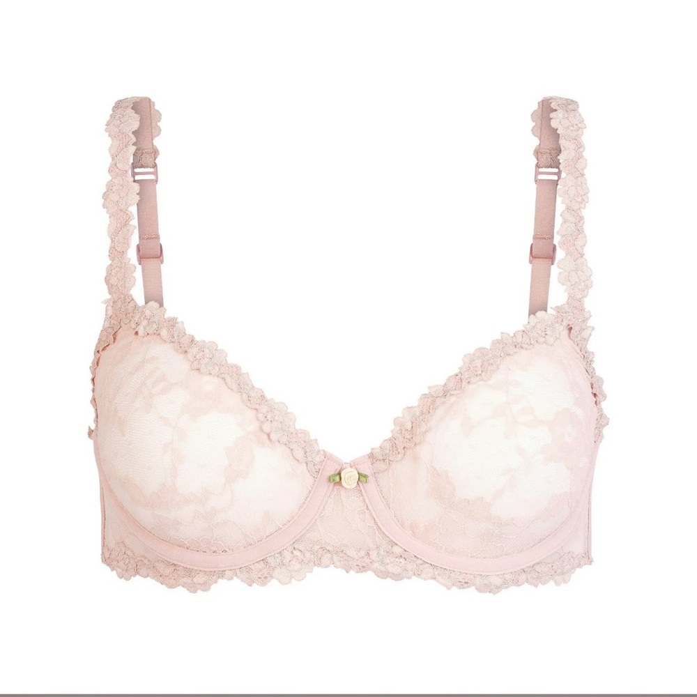 Skims NWT MSRP $56 Stretch Lace Unlined Scoop Bra - Size 36B